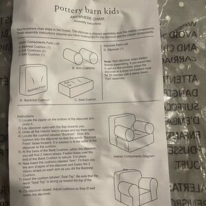 Pottery Barn Kids My first  Chair Slipcover in grey with polka dots